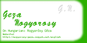 geza mogyorosy business card