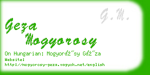 geza mogyorosy business card